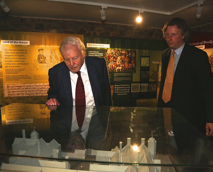 Sir David Attenborough takes a look around the new visitor centre displays